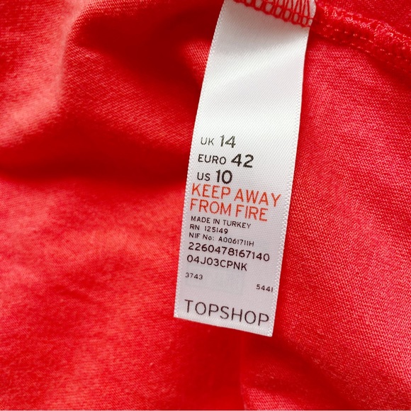 Topshop Coral Micro Pleated Fit & Flare Dress - Picture 5 of 12